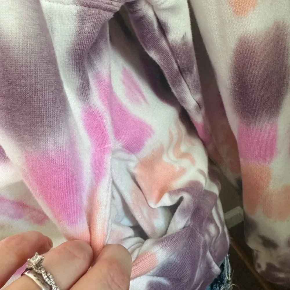 Victoria’s Secret PINK Varsity Half Zip Tie Dye Pullover Oversized Sweatshirt - Picture 6 of 11